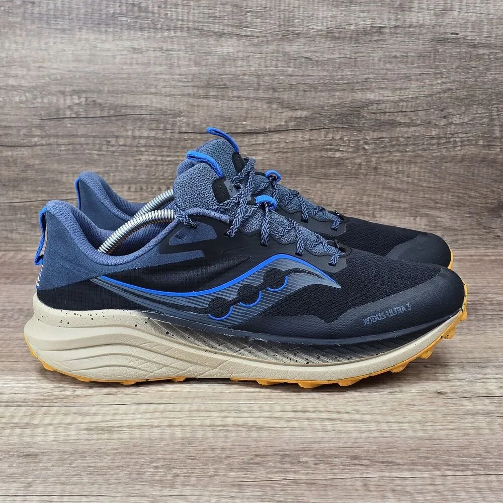 Saucony Xodus Ultra 3 Men’s Sz 12 Black Blue Trail Running Shoes S20914-161 READ